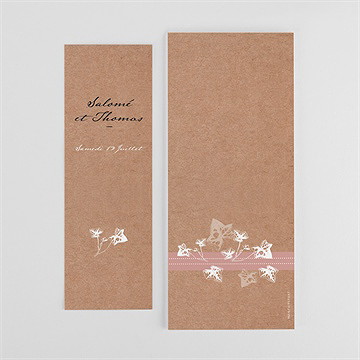 Faire-part mariage lierre grimpant photomaton - Dos du faire-part