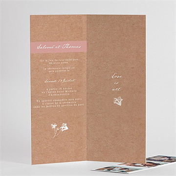 Faire-part mariage lierre grimpant photomaton - Intérieur du faire-part 2