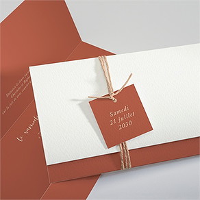 Faire-part mariage terre de feu pochette