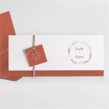 Faire-part mariage terre de feu pochette - faire-part entier