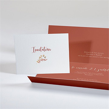 Faire-part mariage terre de feu pochette - Intérieur du faire-part