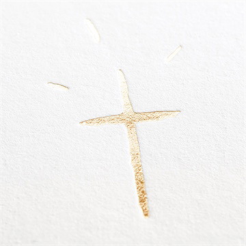 Faire-part communion végétal et dorure carré - Détail du faire-part