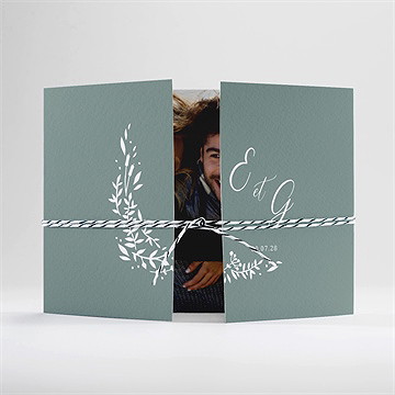 Faire-part mariage elégante poésie 2 volets