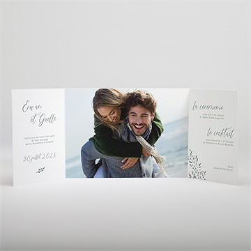 Faire-part mariage elégante poésie 2 volets - Intérieur du faire-part