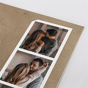 Faire-part mariage nos empreintes photomaton - Détail du faire-part