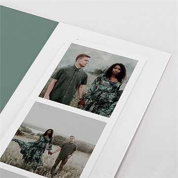 Faire-part mariage gravure champêtre photomaton - Détail du faire-part