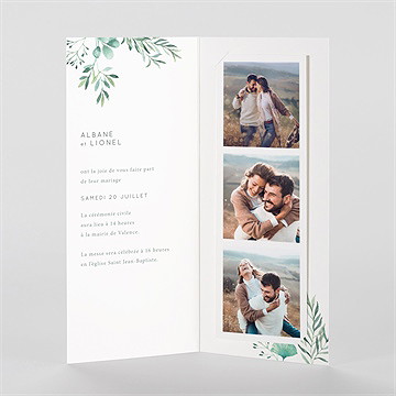 Faire-part mariage let love grow ! photomaton - Intérieur du faire-part