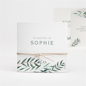 Faire-part de baptême jolie annonce accordéon