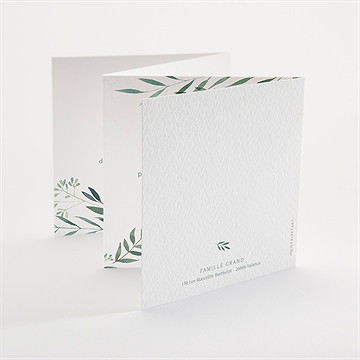 Faire-part de baptême jolie annonce accordéon - Dos du faire-part