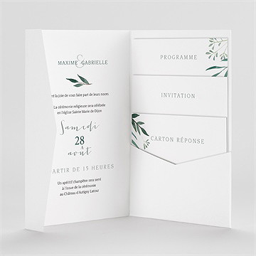 Faire-part mariage douceur du pinceau pocketfold - Intérieur du faire-part