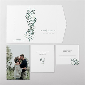 Faire-part mariage douceur du pinceau pocketfold - Vue ensemble extérieur