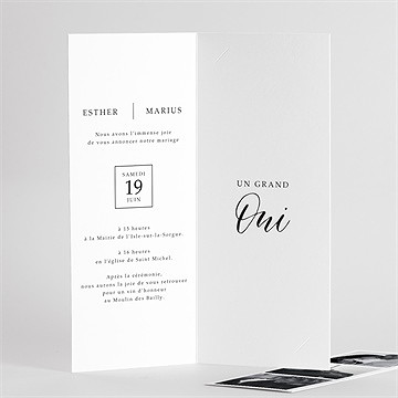 Faire-part mariage liés pour toujours photomaton - Intérieur de faire-part 2