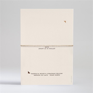 Faire-part mariage boisé superposition - Dos du faire-part