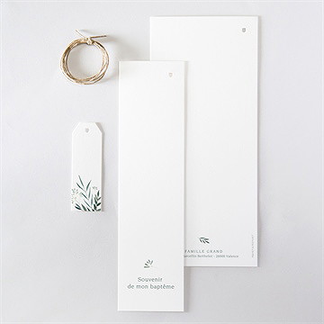 Faire-part de baptême jolie annonce champêtre trio - Dos du faire-part