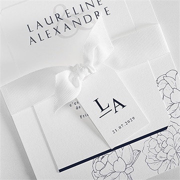Faire-part mariage chic et moderne superposition - Détail du faire-part