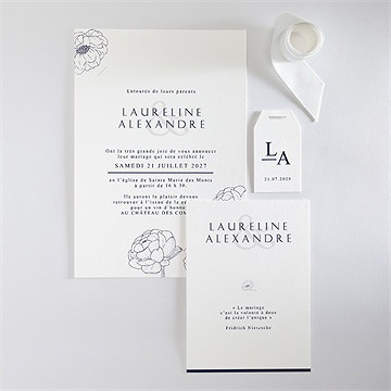 Faire-part mariage chic et moderne superposition - Vue d'ensemble