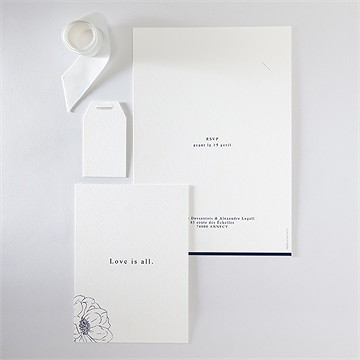 Faire-part mariage chic et moderne superposition - Vue d'ensemble verso