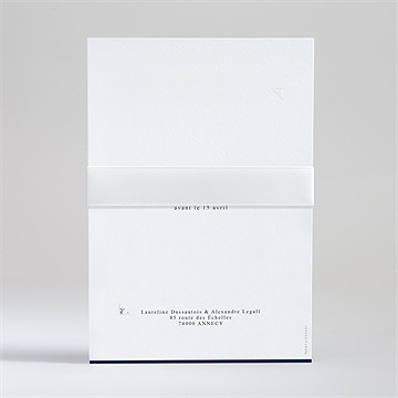 Faire-part mariage chic et moderne superposition - Dos du faire-part