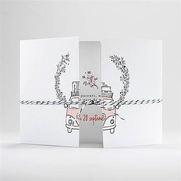 Faire-part mariage douceur champetre 2 volets