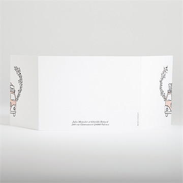 Faire-part mariage douceur champetre 2 volets - Dos du faire-part