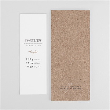 Faire-part naissance kraft & co photomaton - Dos du faire-part