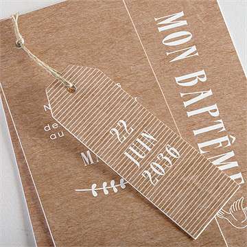 Faire-part de baptême pele mele photo original trio - Détail du faire-part