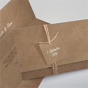 Faire-part mariage nos empreintes pochette