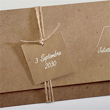 Faire-part mariage nos empreintes pochette - Détail du faire-part