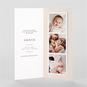 Faire-part naissance mon etoile photomaton - Intérieur du faire-part