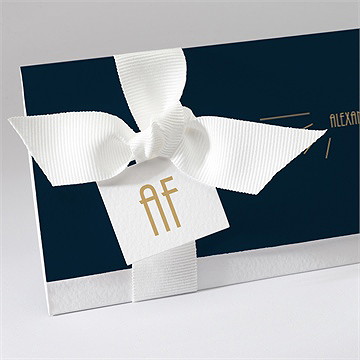 Faire-part mariage art déco pochette - Détail du faire-part