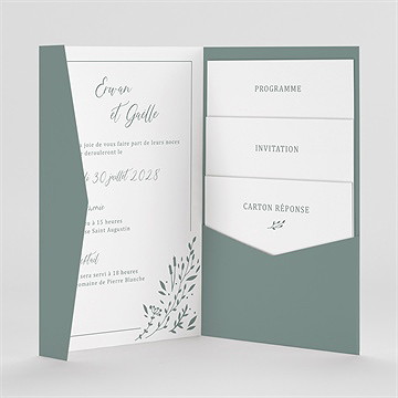 Faire-part mariage elégante poésie pocketfold - Intérieur du faire-part