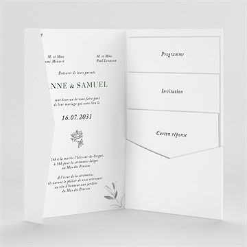 Faire-part mariage la belle histoire pocketfold - Intérieur du faire-part