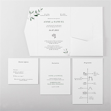 Faire-part mariage la belle histoire pocketfold - Vue d'ensemble intérieur