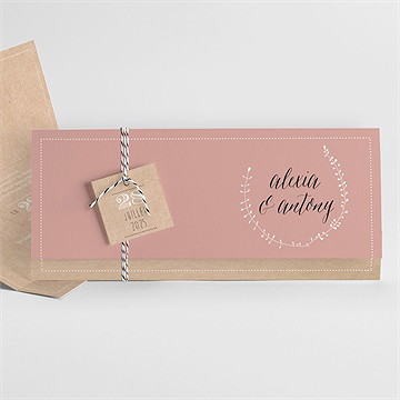 Faire-part mariage célébration d'amour pochette - Faire-part entier