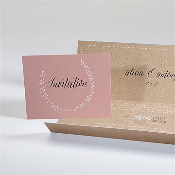 Faire-part mariage célébration d'amour pochette - Intérieur du faire-part