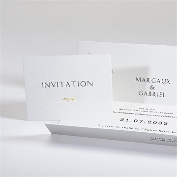 Faire-part mariage tendre couronne dorure - Intérieur du faire-part