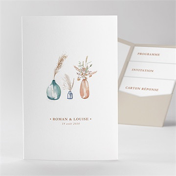 Faire-part mariage beauté délicate pocketfold