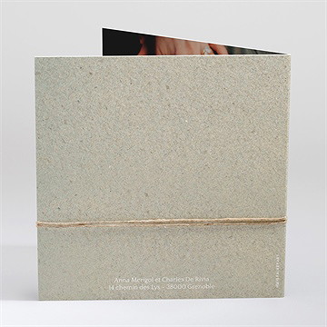 Faire-part mariage intimité carré plié - Dos du faire-part