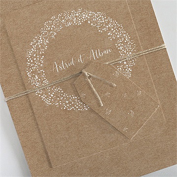 Faire-part mariage couronnés d'etoiles superposé - Détail du faire-part