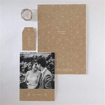 Faire-part mariage couronnés d'etoiles superposé - Vue d'ensemble verso