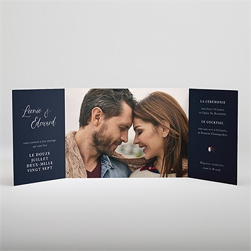 Faire-part mariage fleurs de nuit 2 volets - Intérieur du faire-part