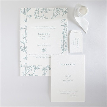 Faire-part mariage jouy exclusif superposition - Vue d'ensemble