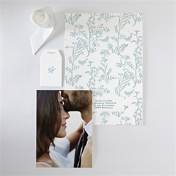 Faire-part mariage jouy exclusif superposition - Vue d'ensemble verso