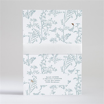 Faire-part mariage jouy exclusif superposition - Dos du faire-part