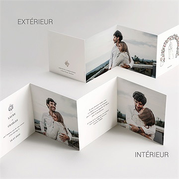 Faire-part mariage belle intimité accordéon - Vue détaillée