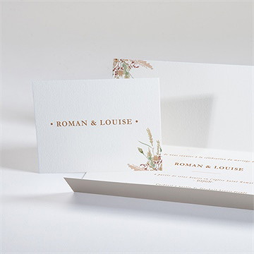 Faire-part mariage beauté délicate pochette - Intérieur du faire-part