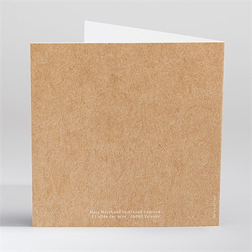 Faire-part mariage gravure carré plié - Dos du faire-part