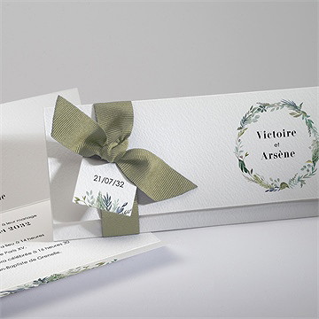 Faire-part mariage délicate aquarelle pochette