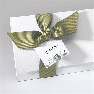 Faire-part mariage délicate aquarelle pochette - Détail du faire-part