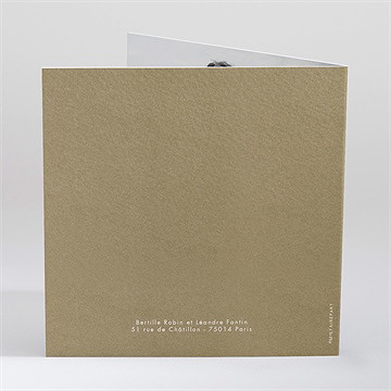 Faire-part mariage festivités carré plié - Dos du faire-part